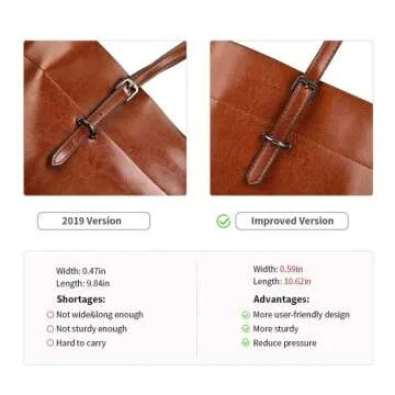 Kattee Vintage Genuine Leather Tote Shoulder Bag for Women Satchel Handbag with Top Handles