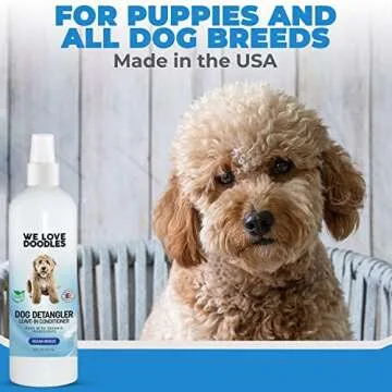 We Love Doodles Dog Detangler Spray - Leave-in Conditioner for Dogs - Dog Detangling Spray - Dematting Spray for Dogs - Tangle Remover - Made in The USA - Large 16 fl oz (Ocean Breeze)