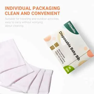 AiQiaoXin 30/60pcs Baby Disposable Bibs-Individually Packaged,Soft, Leak Proof and Convenient, disposable bibs for toddlers (30 PCS Animal pattern)