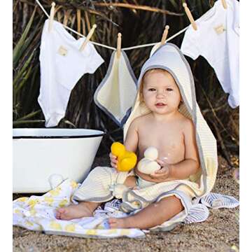 Burts Bees Baby Infant Hooded Towels Little Ducks Organic Cotton, Unisex Bath Essentials and Newborn...