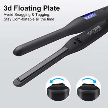 Ceramic Mini Flat Iron for Short Hair and Beards