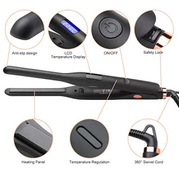 Ceramic Mini Flat Iron for Short Hair and Beards