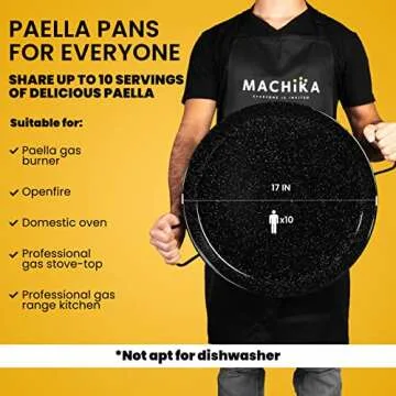 Machika Enamel Paella Pan for 10 Servings | Easy to Clean