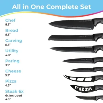 LUCENTEE 17pc Kitchen Knife Set for Effortless Cooking
