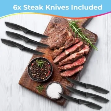 LUCENTEE 17pc Kitchen Knife Set for Effortless Cooking