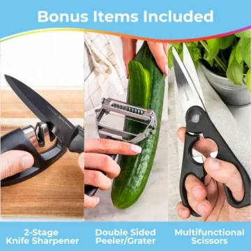LUCENTEE 17pc Kitchen Knife Set for Effortless Cooking