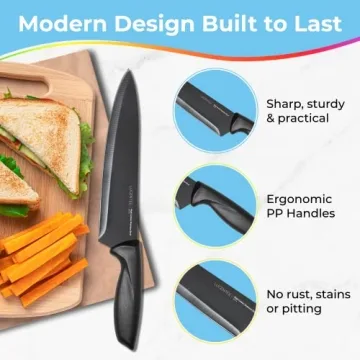 LUCENTEE 17pc Kitchen Knife Set for Effortless Cooking