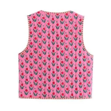 Cutecore Y2K Coquette Vests for Women Floral Aesthetic Cottagecore Sweater Kawaii Fairycore Clothing Cute Japanese Tops (Flower,S)