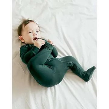 VAENAIT BABY Cozy Modal Green Footie Pajamas for Infants