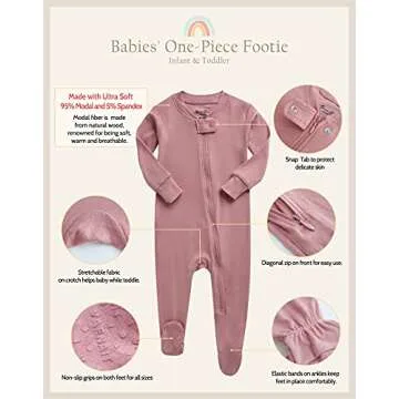 VAENAIT BABY Cozy Modal Green Footie Pajamas for Infants