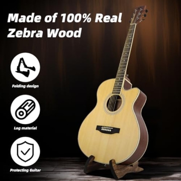 Domofa Foldable Wooden Guitar Stand for All String Instruments