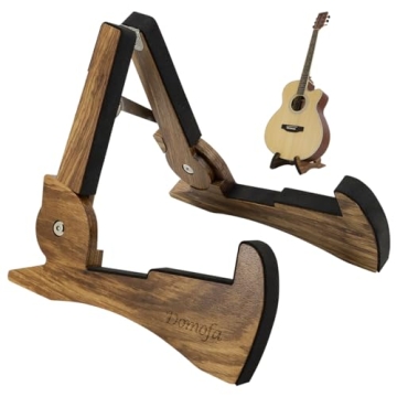 Domofa Foldable Wooden Guitar Stand for All String Instruments