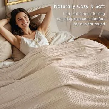 PHF Lightweight Waffle Weave Blanket - Soft & Breathable