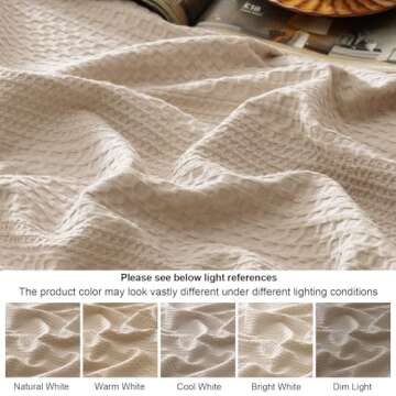 PHF Lightweight Waffle Weave Blanket - Soft & Breathable