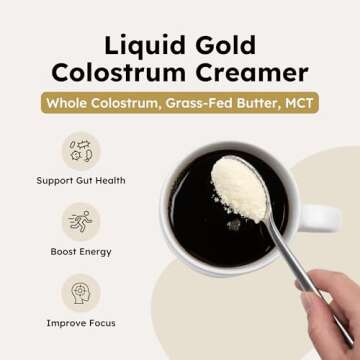 FAVOR Bovine Colostrum Creamer | Grass Fed Cows | Powder Packets For Coffee | MCT Oil | Liquid Gold ...