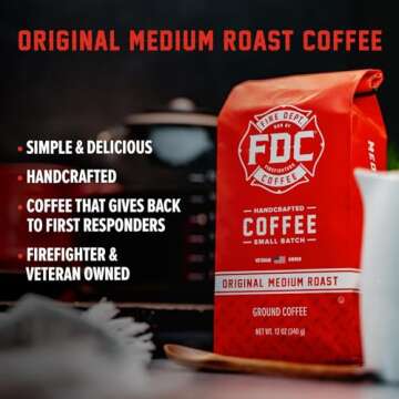 Fire Department Coffee - Gives Back to Firefighters - Original Medium Roast Coffee Beans - Balanced ...