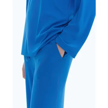 2024 Trendy Neon Blue Women's Two Piece Lounge Set