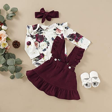 Toddler Girl Fall Outfit Ruffled Romper Dress Set