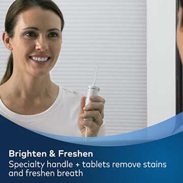 Waterpik Whitening Professional Water Flosser, Electric Power With 10 Settings, 30 Whitening Tablets, Whitens Teeth Gently, White WF-05