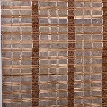 Decorative Openwork Design 4-Panel Bamboo & Black Wood Framed Folding Screen/Freestanding Room Divider - MyGift®