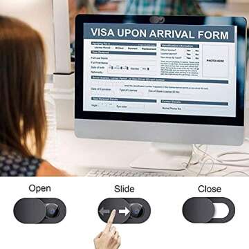 Natipo Webcam Cover Slide, Upgrade Ultra-Thin Camera Covers Compatible for Laptop Apple MacBook iPad...