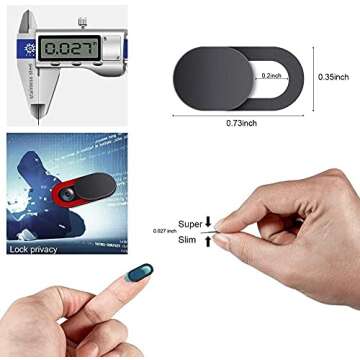 Natipo Webcam Cover Slide, Upgrade Ultra-Thin Camera Covers Compatible for Laptop Apple MacBook iPad Pro iMac Cell Phone -Protect Your Privacy Security(6-Pack)