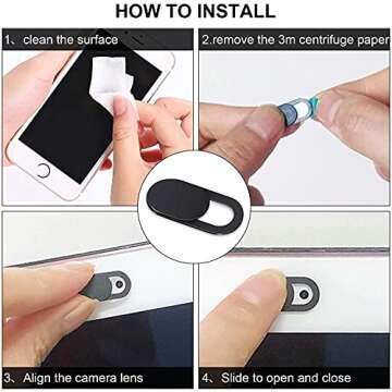 Natipo Webcam Cover Slide, Upgrade Ultra-Thin Camera Covers Compatible for Laptop Apple MacBook iPad Pro iMac Cell Phone -Protect Your Privacy Security(6-Pack)