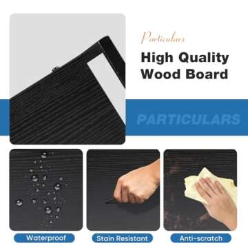 DUMOS 5 Tiers Bookshelf, Classical Book Shelf, Tall Display Shelves in Living Room/Home/Office, Storage Organizer for CDs/Books/Movies, Modern Black