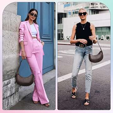 Keyli Shoulder Bag for Women Christmas Gift Fashion Crocodile Pattern Mini Purse Zipper Closure Shoulder Purses Tote Bags Clutch Adjustable Double Straps Tote Handbags Top-Handler Bag Coffee