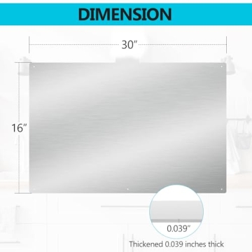 30" x 16" Thicken Heavy Range Hoods Stainless Steel Backsplash with Easy Installation