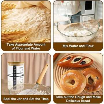 Pro Sourdough Bread Starter Kit - 34 oz sourdough jar with 5 unique features for the perfect sour dough bread & sourdough starter kit - baking supplies (34oz-1pack)
