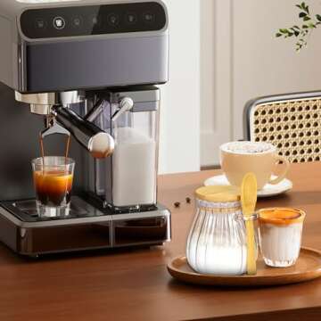 holoith Sugar Container with Bamboo Lid and Spoon,15 oz Sugar Bowl Glass Jar for Coffee Bar Accessor...