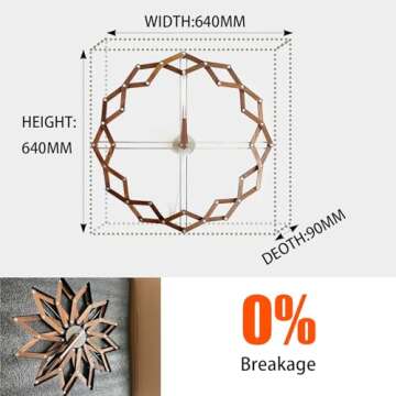 Pakusane Solstice Clock, Large Breathing Wall Clock (23 Inch 60CM) Moving Kinetic Wall Art | Hand Crafted Walnut Wall Decor for Living Room, Kitchen, Bedroom, Office | 1 Year Warranty