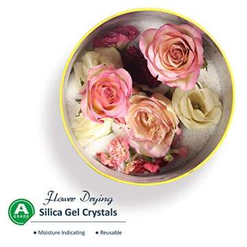 wisedry Silica Gel Flower Drying Crystals - 5 LBS, Fine Crystals < 1mm, Color Indicating, Reusable