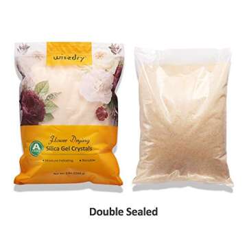 wisedry Silica Gel Flower Drying Crystals - 5 LBS, Fine Crystals < 1mm, Color Indicating, Reusable