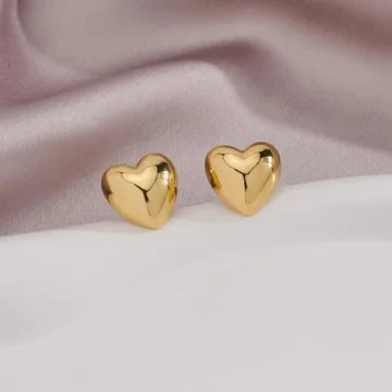 Stylish MUYAN Gold Heart Stud Earrings for Women