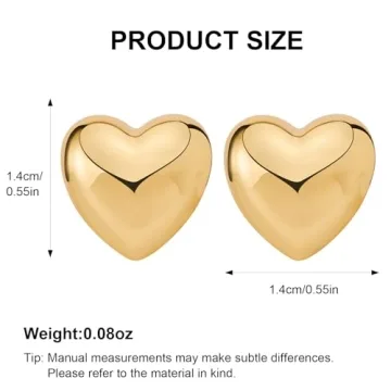 Stylish MUYAN Gold Heart Stud Earrings for Women
