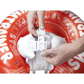 FREDS SWIM ACADEMY SWIMTRAINER Classic Red, Baby Pool Float Ring for Babies and Toddlers, 3 Months t...