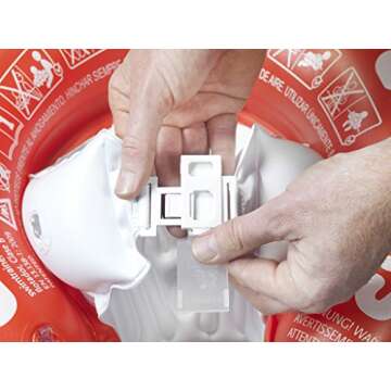 FREDS SWIM ACADEMY SWIMTRAINER Classic Red, Baby Pool Float Ring for Babies and Toddlers, 3 Months to 4 Years (13-40 lb) 18"- 24" Waist Adjustable Aid to Learn Swimming Safely