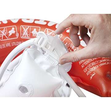 FREDS SWIM ACADEMY SWIMTRAINER Classic Red, Baby Pool Float Ring for Babies and Toddlers, 3 Months to 4 Years (13-40 lb) 18"- 24" Waist Adjustable Aid to Learn Swimming Safely