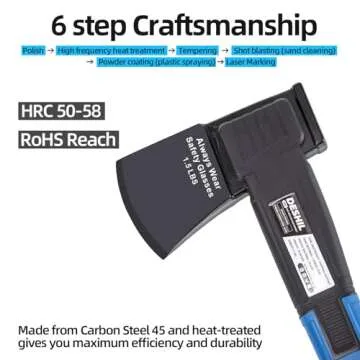 Chopping Axe, 14”Camping Outdoor Hatchet for Wood Splitting and Kindling, Forged Carbon Steel Heat...