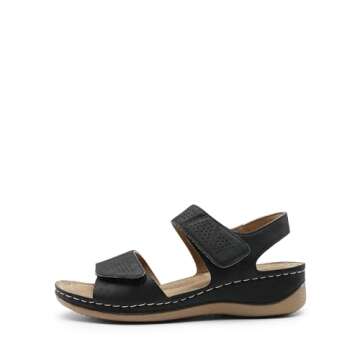 DREAM PAIRS Women's Comfortable Dressy Flats Sandals - Open Toe Casual Sandals for Summer, Size 8.5,...