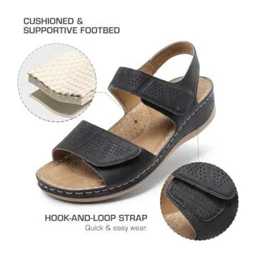 DREAM PAIRS Comfortable Dressy Flats Sandals for Summer