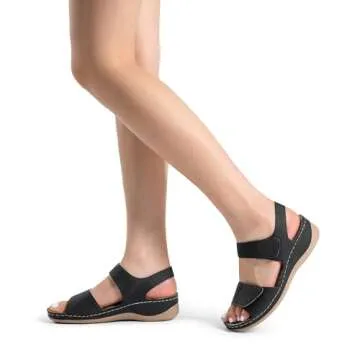 DREAM PAIRS Comfortable Dressy Flats Sandals for Summer