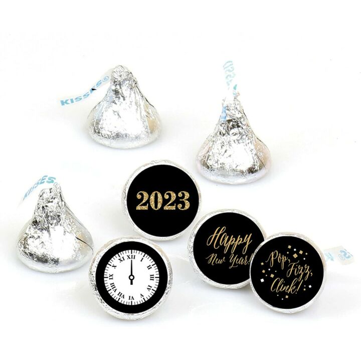 New Year's Eve Candy Stickers - 108 Gold Labels