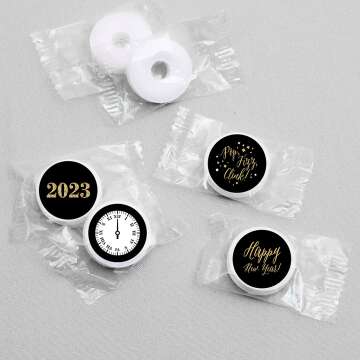 New Year's Eve Candy Stickers - 108 Gold Labels