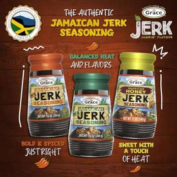 Grace Jamaican Hot Jerk Seasoning (Two 10 Oz Jars) - Hot Jerk Seasoning Jamaican Style - Caribbean Jerk Seasoning Mix for Jerk Chicken Seasoning & Oxtail Seasoning