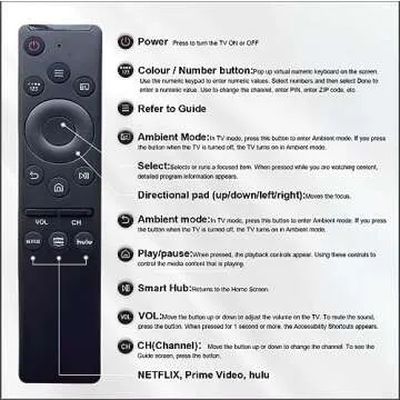 【Pack of 2】 Universal Remote-Control for Samsung Smart-TV, Remote-Replacement of HDTV 4K UHD Curved QLED and More TVs, with Netflix Prime-Video Hulu Buttons