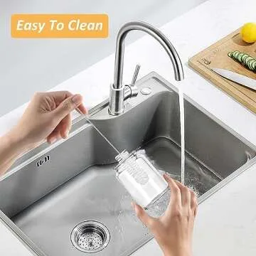 LANBEAUTIFY 2 oz Small Clear Glass Bottles with Lids - 6Pcs Wide Mouth Shot Bottles with Caps for Ginger Shots, Juice, Potion, Liquids, Whiskey - Mini Travel Bottles with Funnels, Stickers