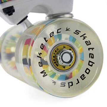 Skateboard Dog 22 inch Retro Mini Skateboards Kids Board for Boys Girl Youth Beginners Children Toddler Teenagers Adults 5 to 6 Year Old (Bending Color Lines)